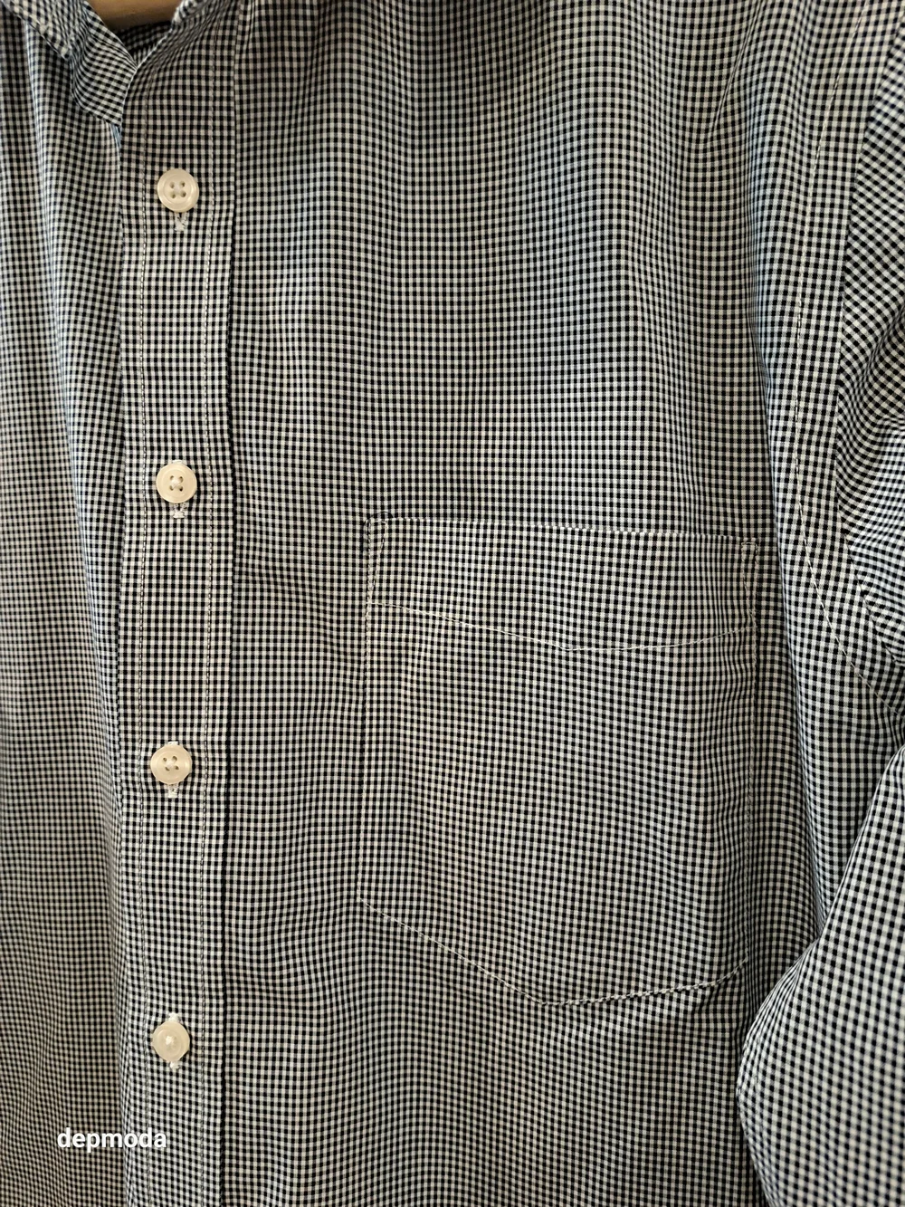 Merona Men's Non-iron -Gray Micro-Check Long Sleeve Dress Shirt size M
